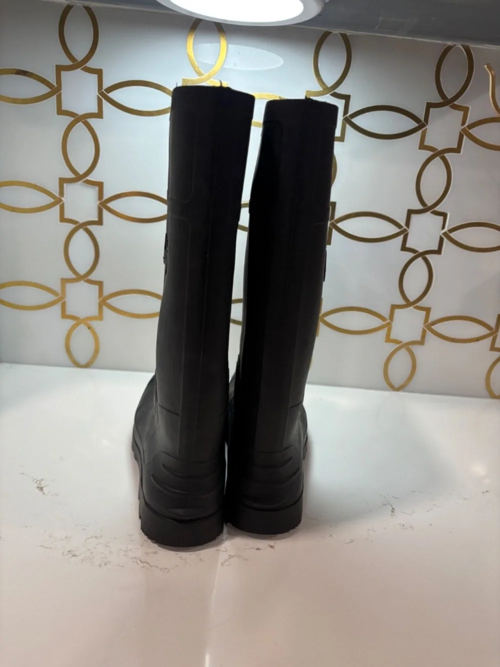 Men’s Black Rubber Work Steel Toe Boots Cooper Fit Soles Size 10 🔥